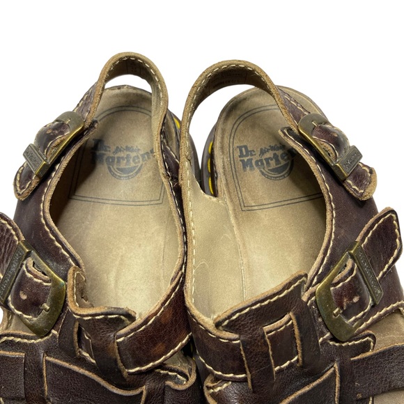DR MARTENS 8092 Vintage Leather Fisherman Sandals Brown Chunky Sole Size 10 - Picture 3 of 10